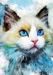 kat 10 dieren kunst #cat #cats #kitten # van JBJart Justyna Jaszke