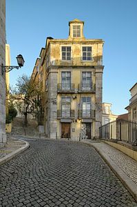 Typische gevel in de Baixa - ruig Lissabon
