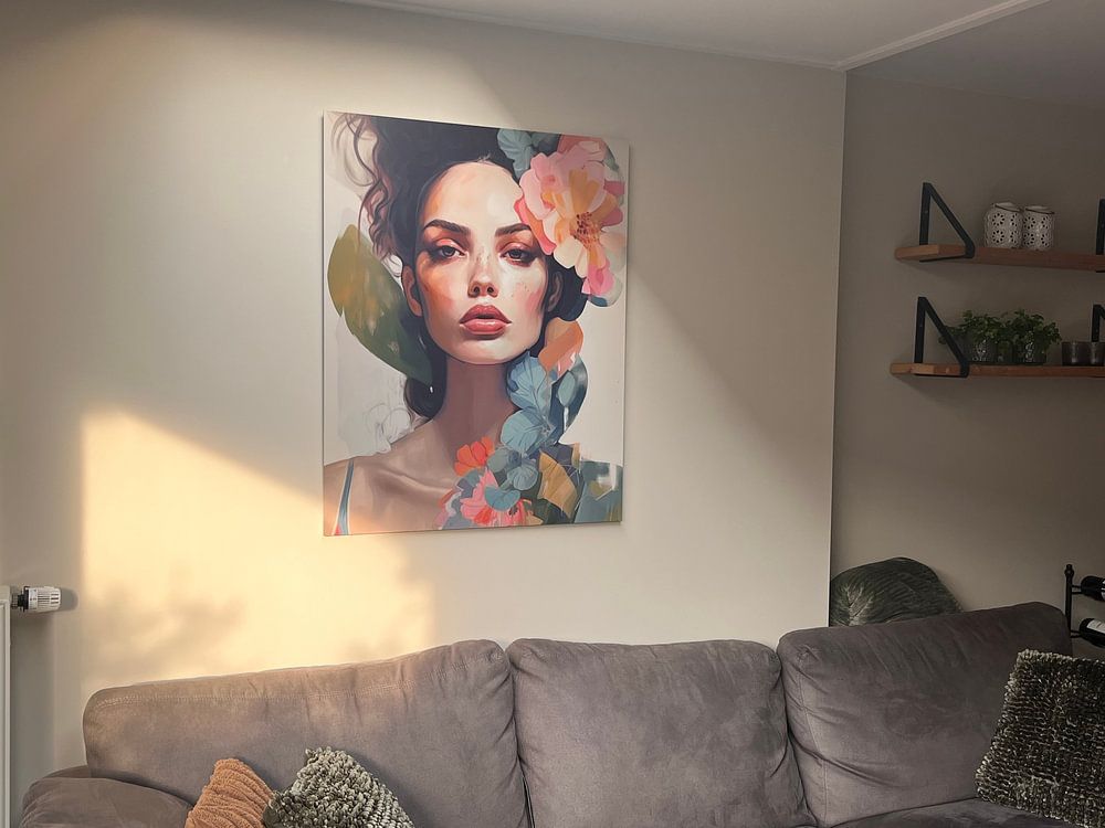 Modern illustrated portrait in pastel colours  by Carla Van Iersel 