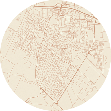 Kaart van Veenendaal in Terracotta