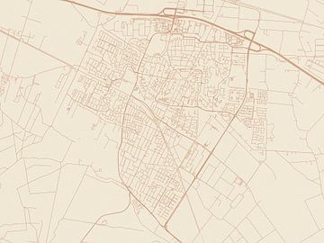 Kaart van Veenendaal in Terracotta van Map Art Studio