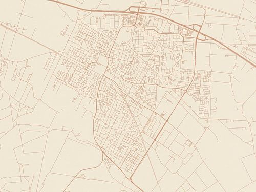 Kaart van Veenendaal in Terracotta
