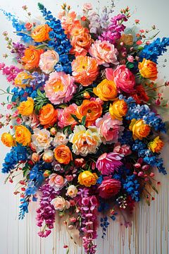 Kleurrijke bloemenpracht in impressionistische stijl van De Muurdecoratie