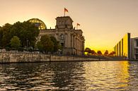 Reichstag gebouw Berlijn bij zonsondergang van Frank Herrmann thumbnail