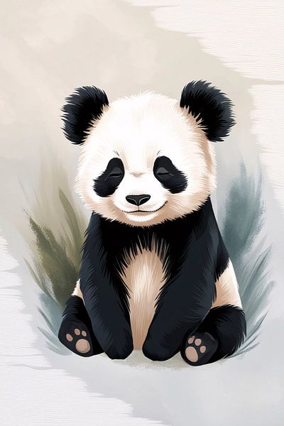 Adorable panda with serene look by Art & Soul Creations