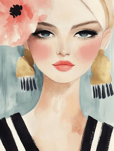 Portret in zachte pastelkleuren