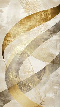 Beige doré | Formes crème et or sur Collection Moderne