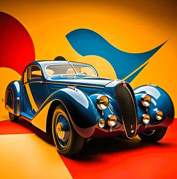 Bugatti met rood geel blauw van Gert-Jan Siesling