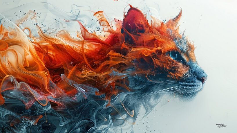 Alkoholtinte - Katze/Katze von Gelissen Artworks