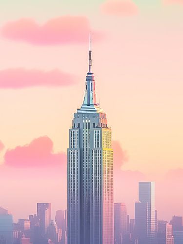 Dreamy Empire state - Pastell Farbe digitale Kunst