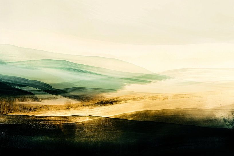Abstrakte Landschaft mit Naturtönen von Art & Soul Creations