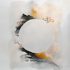 Japandi Art: Japanese ZEN Landscape - 2 by Studio Pieternel
