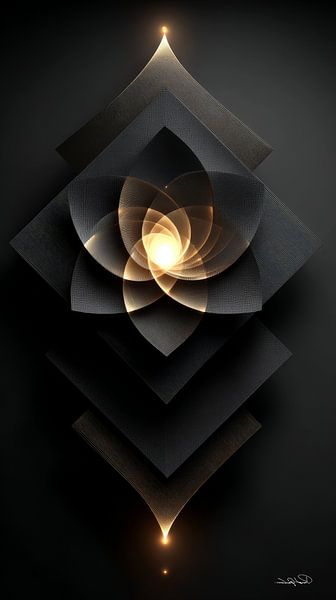 abstract black with soft gold by Gelissen Artworks
