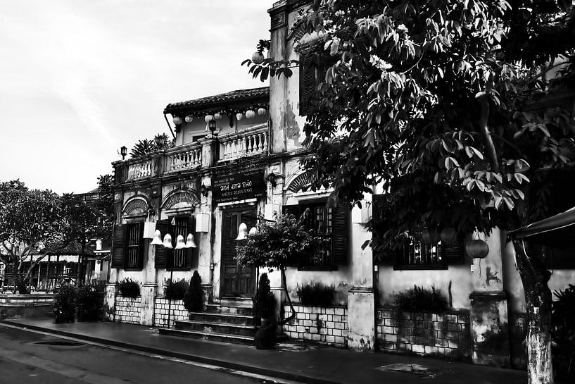 Vieilles façades de Hoi An en noir et blanc par Frank Photos