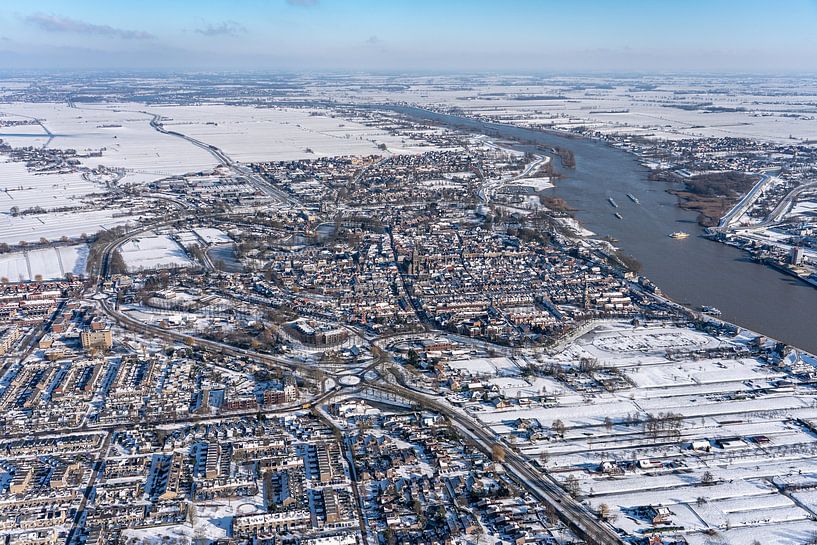 Winter in Zilverstad Schoonhoven. van Jaap van den Berg