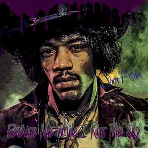 Jimi Hendrix embrasse le ciel sur Rene Ladenius Digital Art