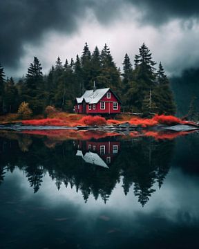 Huis aan het meer in Zweden van fernlichtsicht