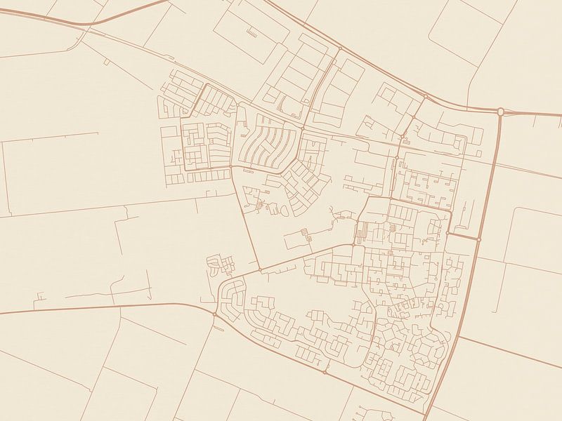 Terracotta style map of Dronten by De Kaartenwinkel