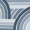 Modern retro - blauw illustratie navy denim van Studio Hinte