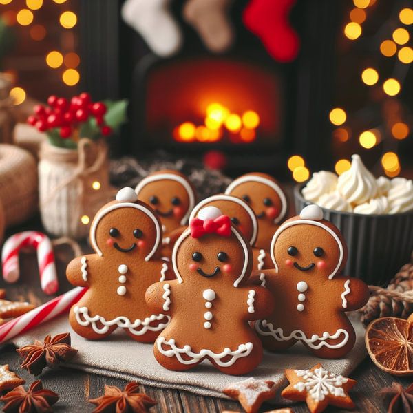 Gingerbread Family by the Fire by Laly Laura