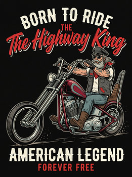 Poster van de Amerikaanse legende Highway King