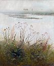 Ladislav Mednyánszky, Bank van een rivier in bloei - 1885 van Atelier Liesjes thumbnail