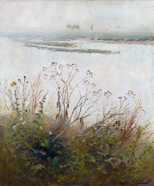 Ladislav Mednyánszky, Ufer eines blühenden Flusses - 1885 von Atelier Liesjes