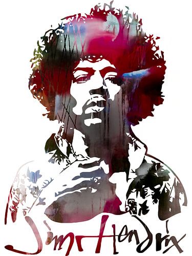 Jimi Hendrix Abstrakt Porträt Schablone Kunst