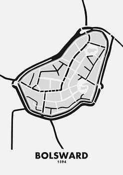 Stadskaart Bolsward 1594