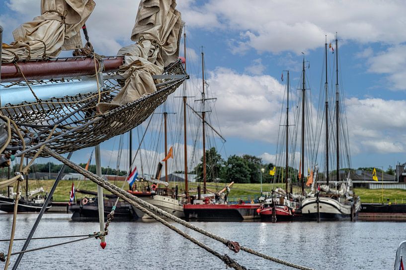 Sailing ships in the port of Delfzijl during DelfSail by John Kreukniet