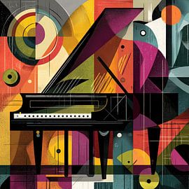Klavier, kubistisch, farbenfroh von TheXclusive Art