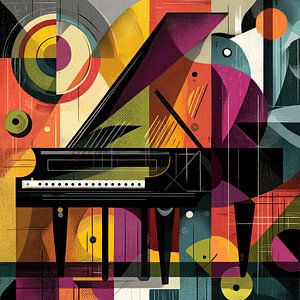Piano cubiste coloré
