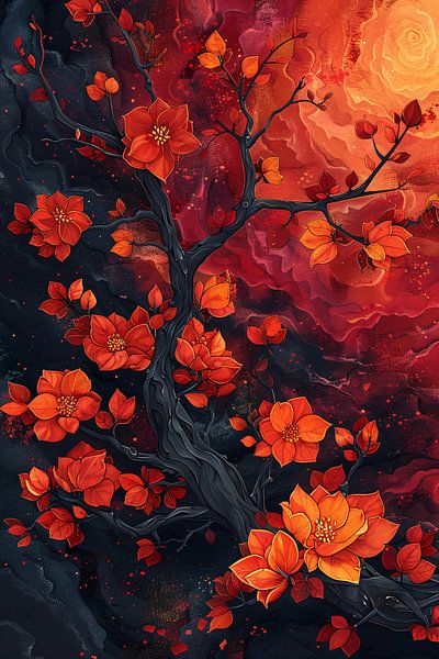Cosmic Blossom Tree Artwork by Art & Soul Creations