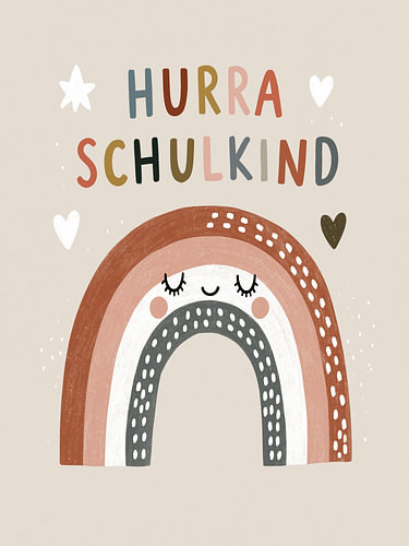 Hurra Schulkind Regenbogen – Bild zur Einschulung