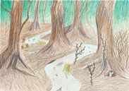 Zeichnung: Wald von Jerzy Beerepoot Miniaturansicht