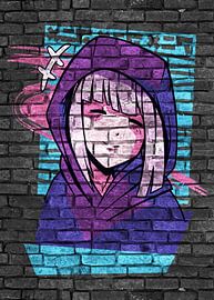 Anime girl with hoodie by KalliDesignShop