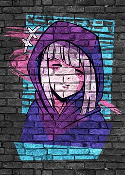 Anime Mädchen mit Hoodie von KalliDesignShop