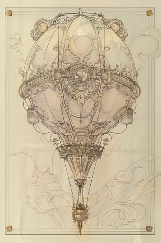 Drawing, Hot air balloon -2