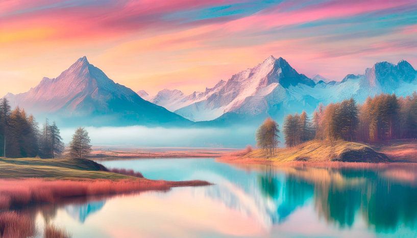 Landschap met bergen van Mustafa Kurnaz