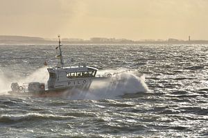 Loodsboot door de storm bij Vlissingen van Martin Jansen