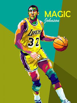 Beste pop-art basketbal MAGIC JOHNSON van miru arts