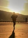 Jogger op strand van MSP Canvas thumbnail