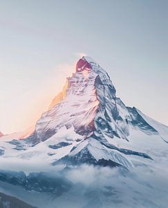 Himmlische Farben über den Alpen