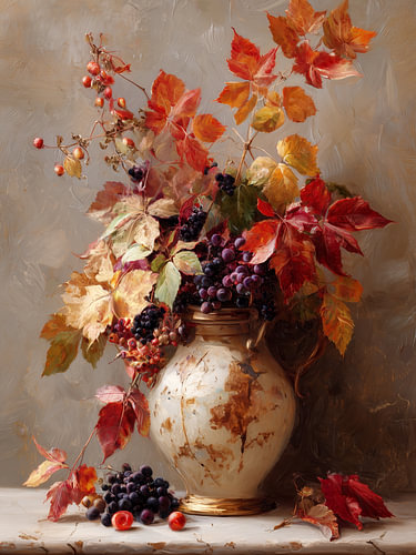 Autumnal vase still life