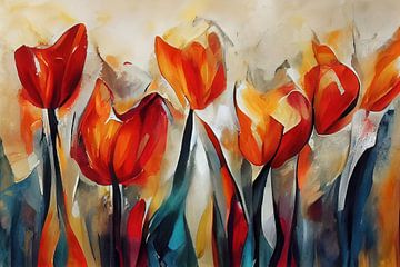 Tulpen in vrolijke kleuren van Bert Nijholt