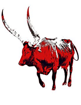 Ankole Watusi cattle mixed media by Werner Lehmann
