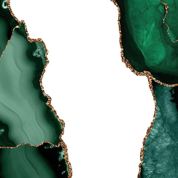 Emerald &amp; Gold Agate Texture 15 van Aloke Design
