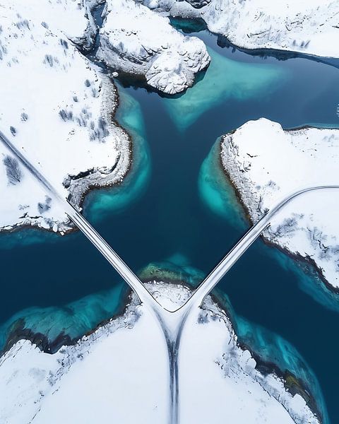 Winter an Norwegens Küste von fernlichtsicht