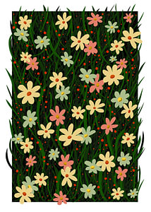 Verspielte Blumenwiese