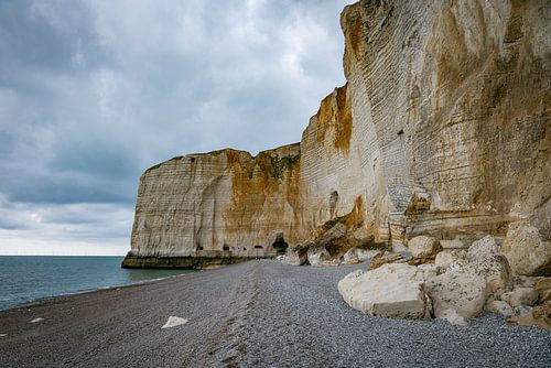 the famous chalk cliffs in etretat